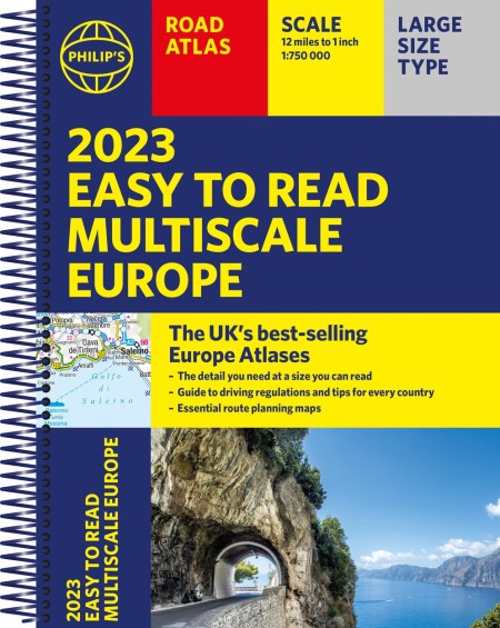 2023 Philip’s Easy to Read Multiscale Road Atlas Europe